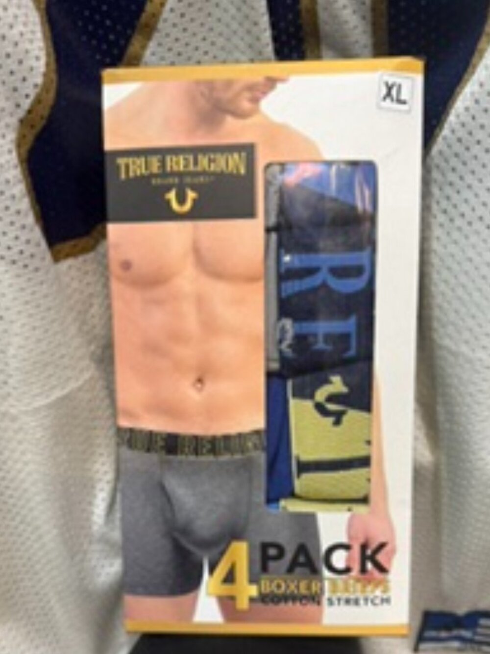 True Religion Men's Cotton Stretch Boxer Briefs 4-Pack